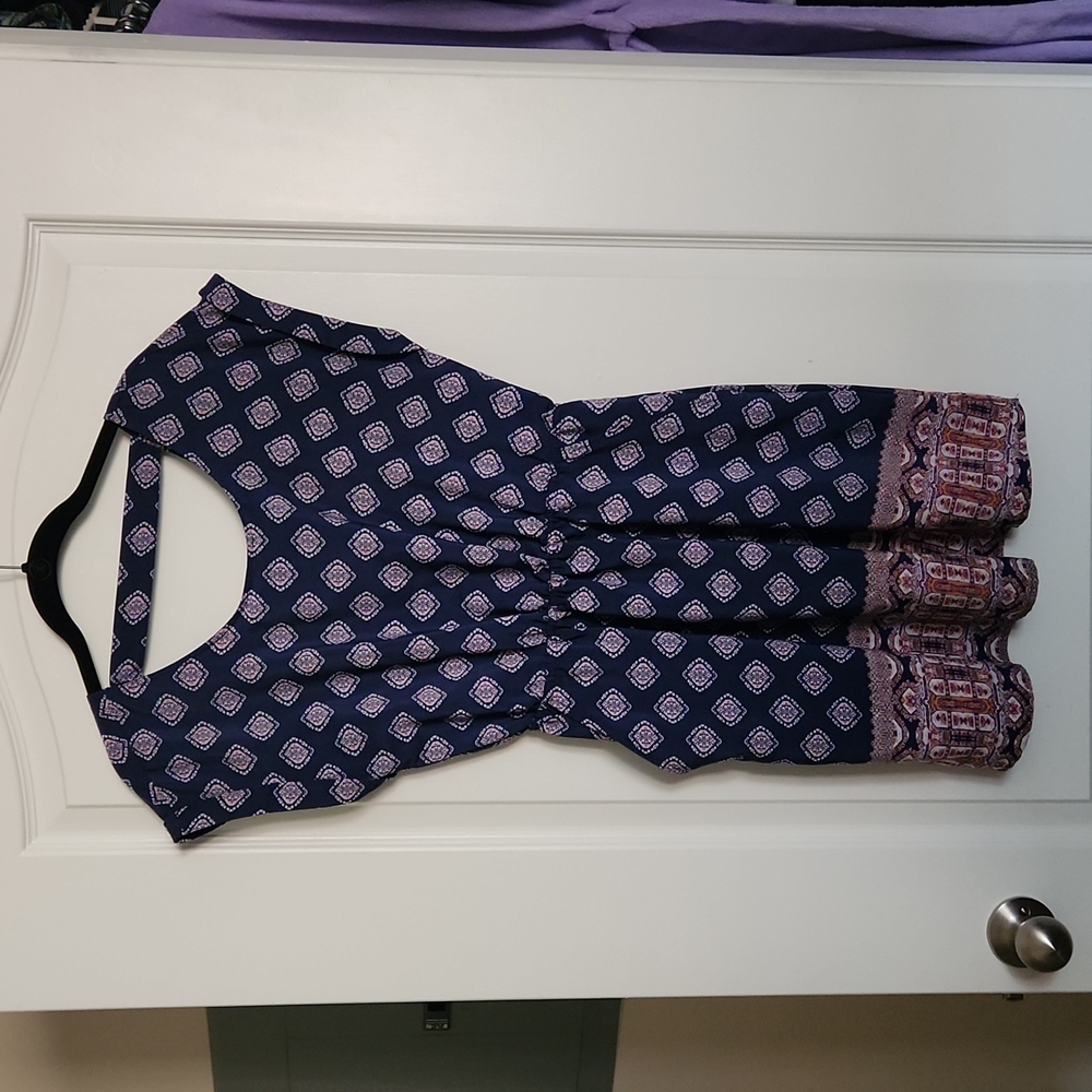 Hippie Rose blue patterned dress, size small